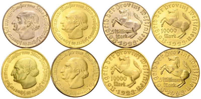 Weimarer Republik / Weimar Republic
 Lot Notgeld 10'000 & 5 Millionen Mark 1923...