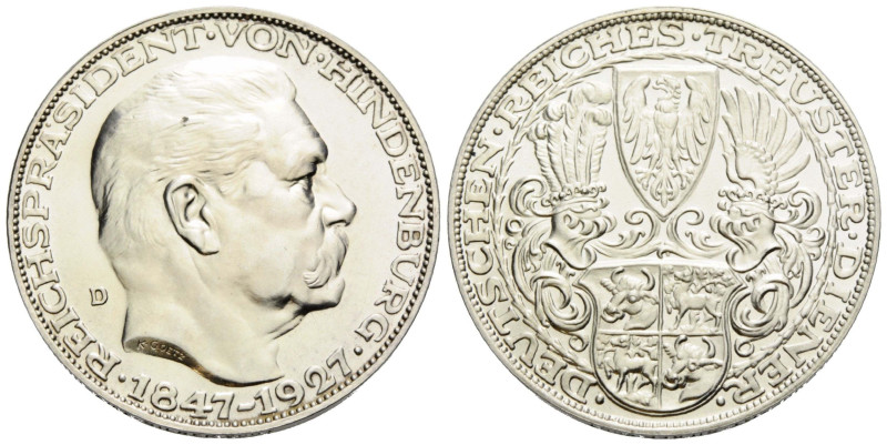 Medaillen / Medals
 Silbermedaille / Silver medal 1927 D. 36.0 mm. Auf den 80. ...
