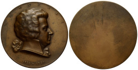 Medaillen / Medals Personenmedaillen
Mozart, Wolfgang Amadeus, geb. 1756, gest 1791 Messingmedaille / Brass Medal o.J. / ND. 75.0 mm. W.A. Mozart, by...