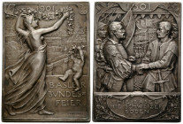 Basel / Basle Stadt / City
 Silberplakette / Silver plaquette 1901. 59 x 81.0 mm. Basler Bundesfeier / Federal celebration of Basel's entry into the ...
