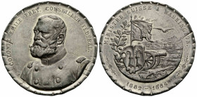 Basel / Basle Medaille
 1886. 61.8 mm. Gedenkmedaille in Zink / Commemorative medal in zinc. Auf Colonel Emile Frey, Legend COLONEL EMILE FREY, CONSE...
