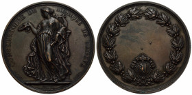 Genf / Geneva / Genève Stadt und Kanton
 Bronzemedaille / Bronze medal o. J. / ND. (1850). 53.0 mm. Prämienmedaille des / Award medal of the "Conserv...