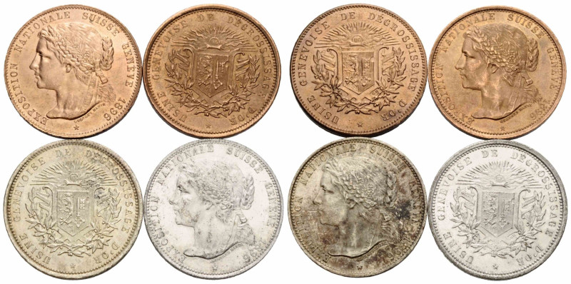 Genf / Geneva / Genève
 Diverse Medaillen 1896. 30.0 mm. Exposition Nationale S...