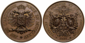 Genf / Geneva / Genève
 Kupfermedaille / Copper medal 1897. 51.0 mm. Exercices de l'arquebuse et de la navigation. Richter (Schützenmedaillen) 700c. ...