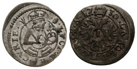 Graubünden / Grisons Stadt / city Chur
 Kreuzer 1730 Chur. 15 mm. Billon. HMZ 2-499u. 0.60 g. Häufig / Common. Sehr schön + / very fine +.