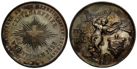 Thurgau
 Silbermedaille / Silver medal 1898. 36.4 mm. 24.9 g. & Bronze Medaille / Bronze medal 21.5 g. 100 Jahrfeier in Weinfelden auf die Befreiung ...
