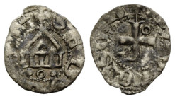 Waadt / Vaud Lausanne, Bistum / Bishopric
Aimon de Cossonay, 1355-1375 Obol o.J. / ND. 10.4 mm. Silber / Silver. Tempel über Ringel zwischen 2 Kugeln...