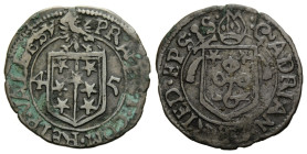 Wallis / Valais Sitten, Bistum / Diocese
Adrian III. von Riedmatten, 1640-1646 Halbbatzen 1645. 20.6 mm. Billion. HMZ 2-1058b. 1.63 g. Schön / Fine.