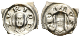 Zürich / Zurich Fraumünsterabtei / abbey
 Vierzipfliger Pfennig o.J. / ND. einseitig / single sided 14.Jh./century. 15.5 mm. Silber / Silver. Braktea...