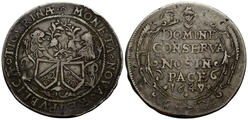 Zürich / Zurich Stadt und Kanton / City and canton
 Taler / thaler 1649 (über/o...