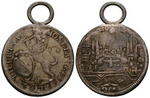 Zürich / Zurich Stadt und Kanton / City and canton
 Halbtaler / Half thaler 1767. 33.0 mm. Silber / Silver. Stadtansicht / city view. HMZ 2-1165.fff....