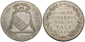Zürich / Zurich Stadt und Kanton / City and canton
 Neutaler (Ag), 40 Batzen 1813. Mzz. "B" unten auf der Rückseite / Rv. below. 40.2 mm. Silber / Si...
