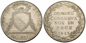 Zürich / Zurich
 40 Batzen 1813. 40.2 mm. Neutaler. Silber / Silver, canton of Zurich, new thaler 40 Batzen. HWZ 2-1172a. Variante mit "Ü" im Wort ZÜ...