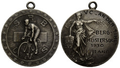 Zürich / Zurich
 Silbermedaille / Silver medal 1930. 29.9 mm. Ag 0.900. S. R. B. - U. V. S. Rennfahrrad Fahrer / Racing Bike Driver. Rv. legend V.C."...