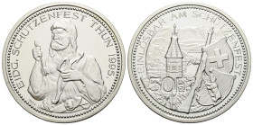 Schützentaler & Schützenmedaillen / Shooting talers & Shooting medals Bern / Berne
 50 Franken / 50 Francs 1995. 37 mm. Silber / Silver 0.900. Schütz...