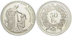 Schützentaler & Schützenmedaillen / Shooting talers & Shooting medals Graubünden / Grisons
 50 Franken / 50 Francs 2012. 37 mm. Silber / Silver 0.900...