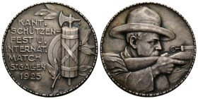 Schützentaler & Schützenmedaillen / Shooting talers & Shooting medals St. Gallen
 Silbermedaille / Silver medal 1925 30.0 mm. St. Gallen. Kantonalsch...