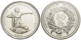 Schützentaler & Schützenmedaillen / Shooting talers & Shooting medals Luzern / Lucerne
 50 Franken / 50 Francs 2007. 37 mm. Silber / Silver 0.900. Sc...