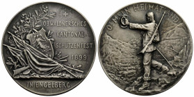 Schützentaler & Schützenmedaillen / Shooting talers & Shooting medals Obwalden
 Silbermedaille / Silver medal 1899. 45.0 mm. Engelberg. Obwaldner'sch...