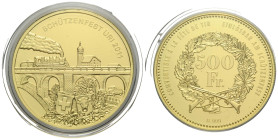 Schützentaler & Schützenmedaillen / Shooting talers & Shooting medals Uri
 500 Franken / 500 Francs 2011. 33 mm. 1/2 oz. Gold 0.999. Schützentaler ei...