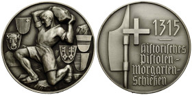 Schützentaler & Schützenmedaillen / Shooting talers & Shooting medals Zug
 Versilberte Bronzemedaille / Silvered bronze medal o. J. / ND. 50 mm. (um ...