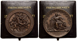 Schützentaler & Schützenmedaillen / Shooting talers & Shooting medals Zürich / Zurich
 Kupfermedaille / Copper medal 1892. 48.0 mm. Schützenmedaille ...