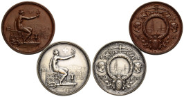 Schützentaler & Schützenmedaillen / Shooting talers & Shooting medals Zürich / Zurich
 Silber- und Bronzemedaillen / Silver- and Bronze medal 1895. 4...