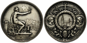 Schützentaler & Schützenmedaillen / Shooting talers & Shooting medals Zürich / Zurich
 Silbermedaille / Silver medal 1895. 45.0 mm. Winterthur. Eidge...