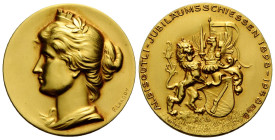 Schützentaler & Schützenmedaillen / Shooting talers & Shooting medals Zürich / Zurich
 Goldmedaille / Gold medal 1948. 26 mm. Gold 0.750. Albisgüetli...