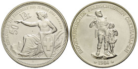 Schützentaler & Schützenmedaillen / Shooting talers & Shooting medals Zürich / Zurich
 50 Franken / 50 Francs 1984. 37 mm. Silber / Silver 0.900. Sch...