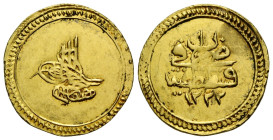 Mustafâ IV., 1222-1223 H./1807-1808 AD.
 1 Altin (Findik) 1222 H 19.0 mm. Gold. Toughra / Rv: Mint and date. In der Mitte etwas flau / Some weakness ...