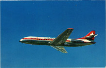Postkarten Schweiz
 1963. Bild Swissair. Rs. Geschriebenes Datum 3.12.1963 und Unterschrift König Hussein von Jordanien / Picture from Swissair. Rv. ...