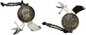 Objekte / Objects Frankreich / France
 Taschenmesser / Pocketknife 1838 37.0 mm. Silber / Silver. KM 749 / Gad. 678. 32.69 g. Schön / Fine.