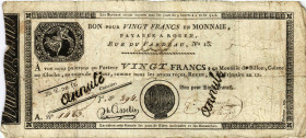 Frankreich Kaiserreich Napoléon I (1804-1814/1815)
Caisse d'Echange des Monnaies, Rouen 20 Francs / 100 Francs AN12. Engel oben links, der ein Füllho...