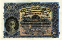 Schweiz / Switzerland Ausgaben der Schweizerischen Nationalbank ab 1907
 100 Franken / 100 Francs 1949 Waterlow & Sons Ltd., London. 2. Emission / 2n...