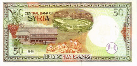 Syrien Republik
Central Bank of Syria Lot 1998, 50 Pounds Pick107, 100 Pounds Pick 108, 500 Pounds Pick 110. / 1991, 5 Pounds, PIck 100, 10 Pounds, P...