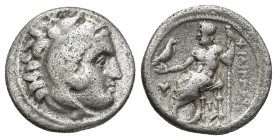 Kings of Macedon, Philip III Arrhidaios (323-317 BC). AR Drachm (4 Gr. 16mm.). Sardes 
 Head of Herakles right, wearing lion's skin. 
Rev. Zeus seated...