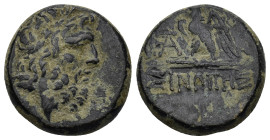 Pontic Kingdom, Paphlagonia. Sinope. Mithradates VI. 120-63 B.C. AE (9.5 Gr. 19mm). 
 Laureate head of bearded Zeus right 
Rev. Eagle standing facing ...