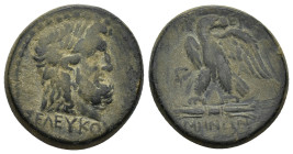 MYSIA. Pergamon. Circa 200-133 BC. AE (8.6 Gr. 22mm.). 
Laureate head of Zeus to right.ΣΕΛΕΥΚΟΥ 
 Rev.Eagle with spread wings standing left on thunder...
