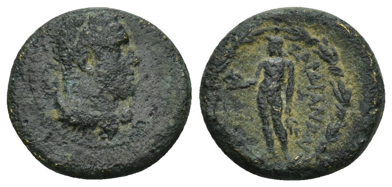 LYDIA, Sardes. (Circa 133-100 B.C). AE (3.5 Gr. 16mm). 
Head of youthful Herakle...