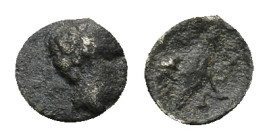 IONIA, Uncertain. Circa 480-450 BC. AR Tetartemorion (0.18 Gr. 6mm). 
Apollo head right 
Rev. Eragle (?)
