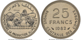 Republic nickel Essai "FAO" 25 Francs 1982-(a) MS67 NGC, Paris mint, KM-E8. Mintage: 1,900. A brilliant and completely untoned Pattern. HID09801242017...