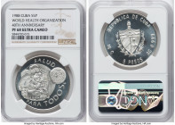 Republic silver Proof "World Health Organization 40th Anniversary" 5 Pesos 1988 PR68 Ultra Cameo NGC, KM222. HID09801242017 © 2023 Heritage Auctions |...