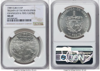 Republic silver "Triumph of the Revolution - Cienfuegos & Fidel Castro" 10 Pesos (1 oz) 1989 MS69 NGC, Havana mint, KM243.1. HID09801242017 © 2023 Her...