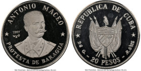 Republic silver Proof "Antonio Maceo" 20 Pesos 1977 PR66 Ultra Cameo NGC, KM40. HID09801242017 © 2023 Heritage Auctions | All Rights Reserved