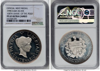 Republic silver Proof "100th Anniversary of Peso" Medal 1998 PR65 Ultra Cameo NGC KM-Unl, Medal issued for the 100th anniversary of the Peso. HID09801...
