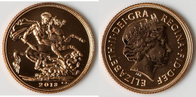 Elizabeth II gold "Royal Birth" Sovereign 2013 UNC, Limited Edition Presentation: 2,013. Struck on 22 July 2013 to celebrate the birth of Prince Georg...
