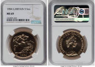 Elizabeth II gold 5 Pounds 1984 MS69 NGC KM924. Mintage: 8,000. HID09801242017 © 2023 Heritage Auctions | All Rights Reserved