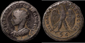 Gordian III. (240 AD). Billon Tetradrachm. (26mm, 14,17g) Antioch. Obv: cuirassed and draped bust to the left. Rev: eagle spreading wings standing lef...
