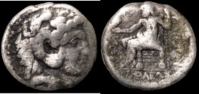Alexander the great (336-323 BC) AR Drachm. (16mm, 4,06g) Obv: head of Alexander the great right. Rev: sitting Zeus holding eagle and scepter.